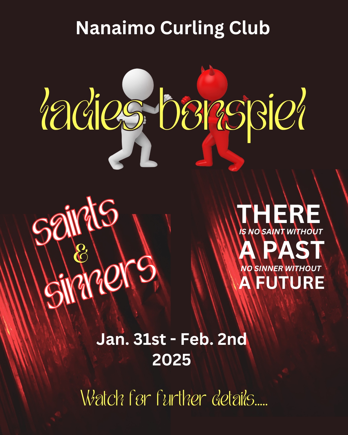 2025 NCC Ladies Bonspiel Saints Sinners 4 x 6 in